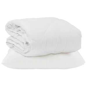 vidaXL Duvet Estivo con cuscino 2 pcs Bianco Microfibra