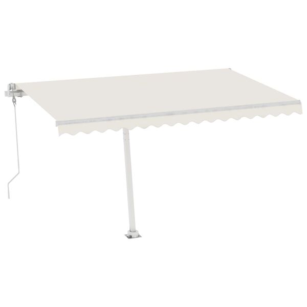 vidaXL Tenda Automatica con Sensore Vento e LED 450x350 cm Crema