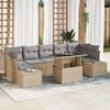 vidaXL Set di divani 8 pcs Beige e Grigio Chiaro polyrattan