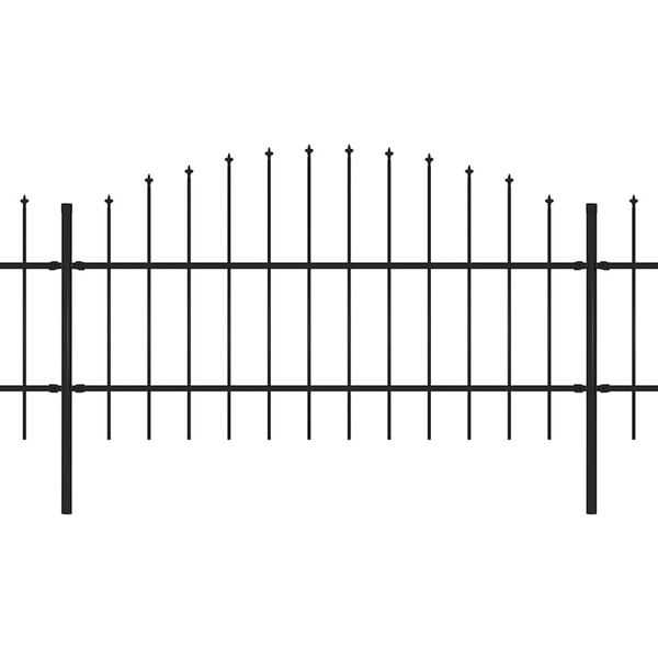 vidaXL Recinzione da Giardino con Punta a Lancia in Acciaio 537x100 cm Nera