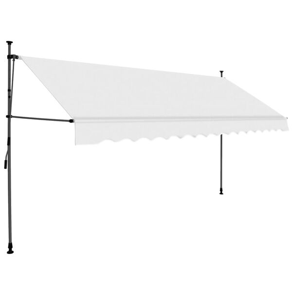 vidaXL Tenda da Sole Retrattile Manuale con LED 400 cm Crema