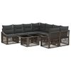vidaXL Set Divano da Giardino 9 pz Grigio e Grigio Scuro polyrattan