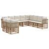 vidaXL Set di divani da esterno Naturale Poliestere