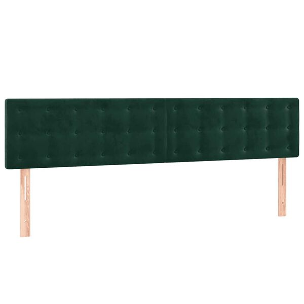 vidaXL Testiere 2 pz Verde Scuro 100x5x78/88 cm in Velluto