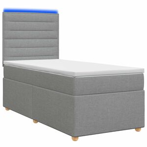 vidaXL Letto box spring con materasso Grigio Chiaro 80 x 200 cm