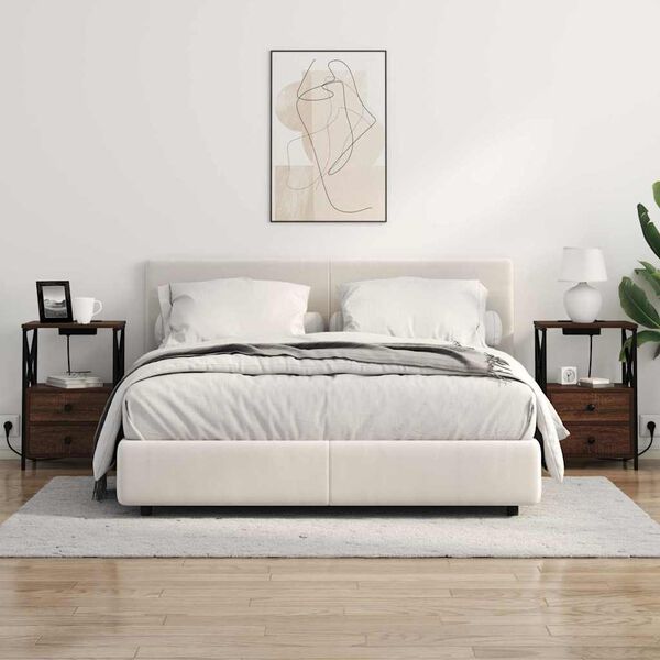 vidaXL Armadio da Notte 2 pcs Rovere Marrone 40 x 31 x 60 cm