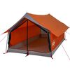 vidaXL Tenda da Campeggio 2 Persone Grigio e Arancione Impermeabile