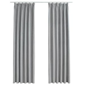 vidaXL Tende Oscuranti con Ganci 2 pz Grigie 140x175 cm