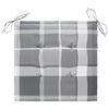 vidaXL Sedie Giardino Cuscini Motivo Quadri Grigio 2pz Massello Teak