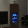 vidaXL Mobile TV con Luci LED Rovere Marrone 40,5x30x102 cm