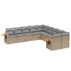 vidaXL Set Divano da Giardino 10 pz con Cuscini Beige in Polyrattan