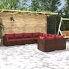 vidaXL Set Divani da Giardino 8 pz con Cuscini in Polyrattan Marrone