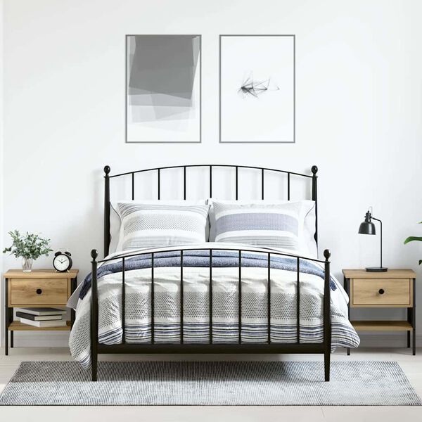 vidaXL Comodino con cassetto 2 pcs rovere artigianale 40 x 42 x 45 cm