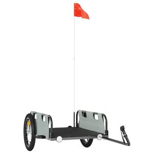 vidaXL Rimorchio da Bici Grigio Oxford e Ferro