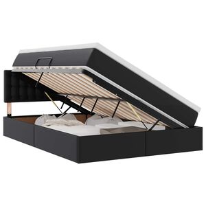vidaXL Letto con contenitore e LED Nero 140 x 200 cm Pelle Sintetica