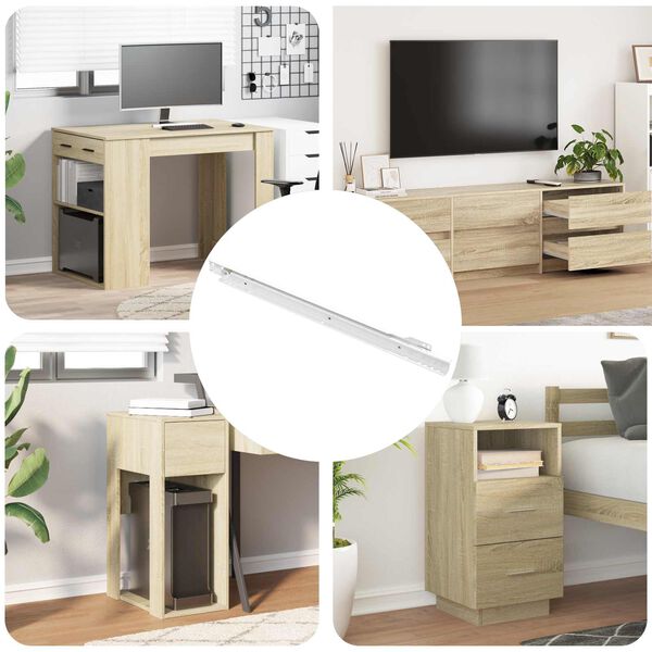 vidaXL Scorrevole per cassetti 12 pcs Bianco 450 mm Acciaio