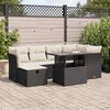 vidaXL Set Divani da Giardino con Cuscini 7pz Nero Polyrattan