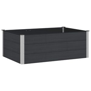 vidaXL Letto rialzato da giardino Nero 150 x 100 x 54 cm