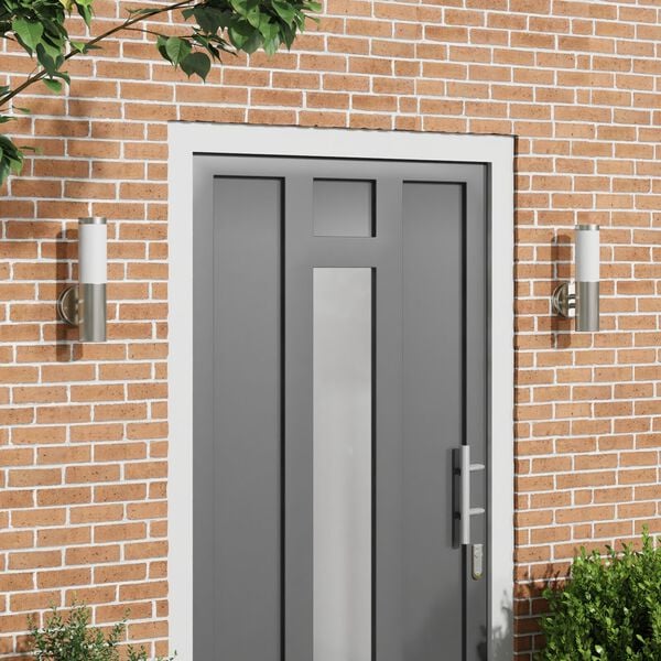 vidaXL Lampada da Parete Esterna 2 pcs Argento 15 x 7,5 x 33 cm