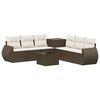 vidaXL Set di divani 8 pz Marrone e Bianco Crema