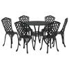 vidaXL Set da Pranzo per Giardino 7 pcs Nero Alluminio