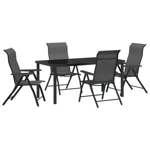 vidaXL Set da Pranzo per Giardino 5 pcs Grigio Poly Rattan