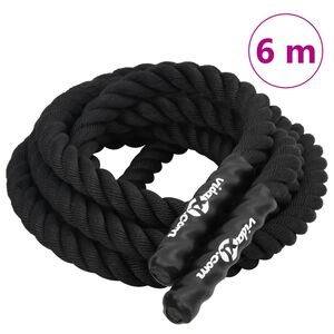 vidaXL Corda da Battaglia Nera 6 m 4,5 kg Poliestere