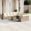 vidaXL Set Divani da Giardino 11 pz con Cuscini Beige in Polyrattan