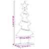 vidaXL Albero di Natale in metallo con supporto Nero 60 cm Acciaio