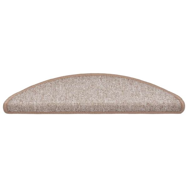 vidaXL Tappetini per scale 30 pz 56x17x3 cm Marrone chiaro Semicircolari