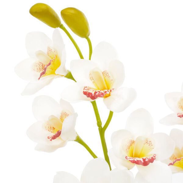 vidaXL Orchidea Artificiale con Vaso Bianca 90 cm