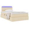 vidaXL Letto con contenitore e LED con led Crema 120 x 200 cm Tessuto
