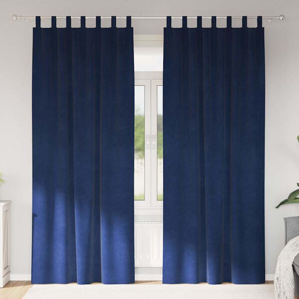 vidaXL Tende oscuranti 2 pcs Blu Scuro 140 x 245 cm Velluto