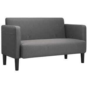 vidaXL Divano Divanetto Grigio Scuro 109 cm Tessuto di Velluto a Coste