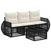 vidaXL Set Divano da Giardino 4 pz Nero e Bianco Crema polyrattan