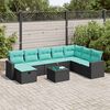 vidaXL Set Divani da Giardino con Cuscini 8 pz Nero in Polyrattan