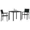 vidaXL Set da Pranzo per Giardino 3 pcs Nero