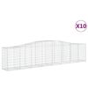 vidaXL Cesti Gabbioni ad Arco 10 pz 400x50x80/100 cm Ferro Zincato