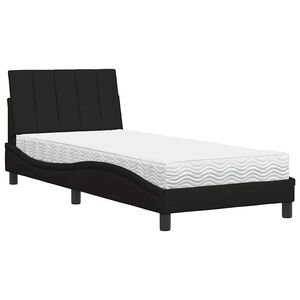 vidaXL Letto con Materasso Hanko Nero 80x200 cm in Tessuto
