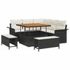 vidaXL Set Divano da Giardino 8 pz Nero polyrattan