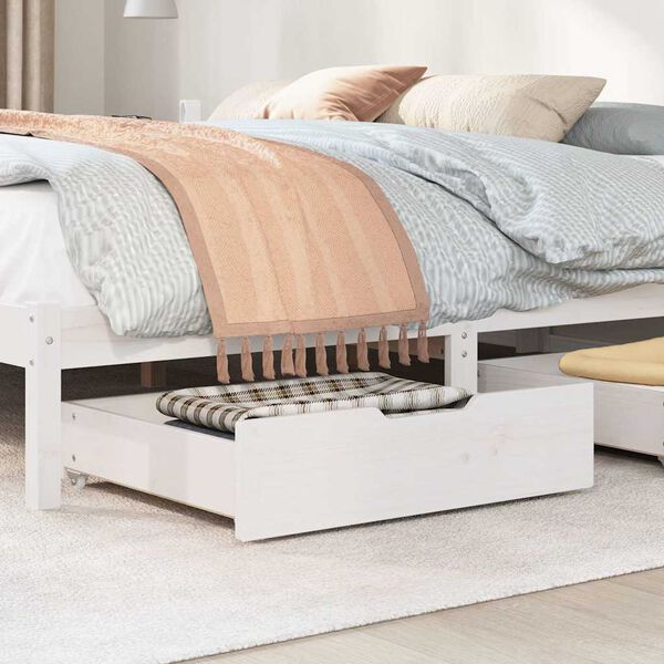 vidaXL Cassettoni da Letto 2 pz Bianchi 65x55x17 cm in Legno di Pino
