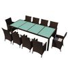 vidaXL Set da Pranzo da Giardino 11 pz e Cuscini in Polyrattan Marrone