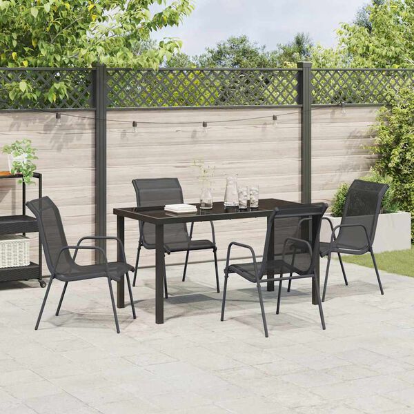 vidaXL Set da Pranzo per Giardino 5 pcs Nero