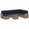 vidaXL Set Divani da Giardino 9 pz con Cuscini Grigio in Polyrattan