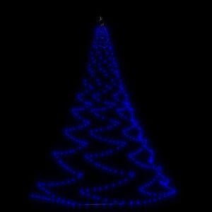 vidaXL Albero da Parete con Gancio Metallico 720 LED Blu 5 m
