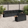 vidaXL Set Divani da Giardino con Cuscini 8 pz Nero in Polyrattan