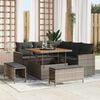 vidaXL Set Divano da Giardino 8 pcs Grigio polyrattan