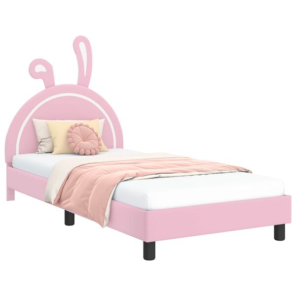 vidaXL Struttura letto bambini con testata Rosa 80 x 200 cm PU