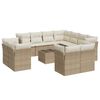 vidaXL Set Divani da Giardino 12 pz con Cuscini Beige in Polyrattan