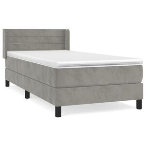 vidaXL Giroletto a Molle con Materasso Grigio Chiaro 80x200 cm Velluto